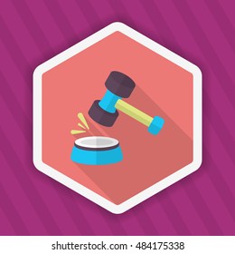 Verdict car icon, Vector flat long shadow design. EPS10
