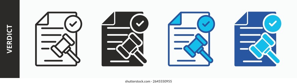 Verdict icon illustration concept with mixed style