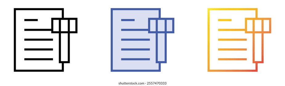 Verdict icon. Linear, Blue Fill and Gradient Style Design Isolated On White Background