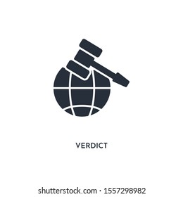 verdict icon. simple element illustration. isolated trendy filled verdict icon on white background. can be used for web, mobile, ui.