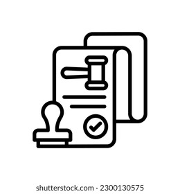 Icono de veredicto en vector. Ilustración