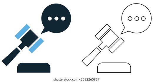 verdict icon vector, legal cases, court decisions, law firms, judiciary, and justice system pictogram symbol ui and ux design, glyphs and stroke line