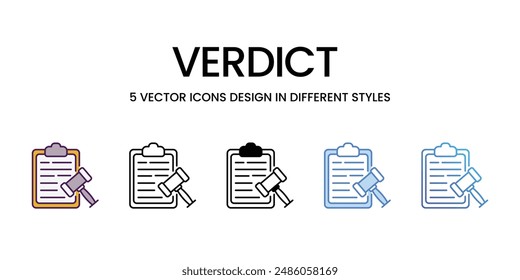 Verdict Icons different style vector stock illustration