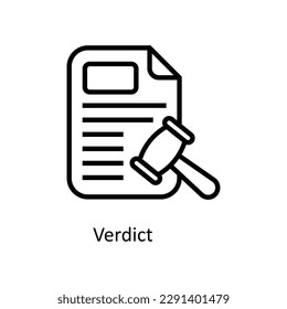 Vector de veredicto   iconos de esquema. Material gráfico simple