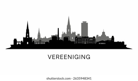 Vereeniging Skyline Silhouette with South Africa.