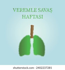 Veremle Savaş Haftası Tuberculosis week. 1-7 January, 24th march. vector illustration.