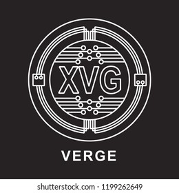 verge coin Cryptocurrency  icon with black background