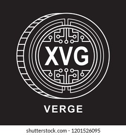 verge coin Cryptocurrency  icon with black background