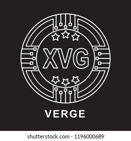 verge  coin XVG Cryptocurrency  icon with black background