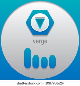 Verge. Crypto currency sign emblem color with a bar graph. Use for logos, icon, print products, page, design web site and mobile app. Vector illustration .