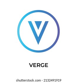 Verge Cryptocurrency coin icon. XVG coin symbol. Cryptocurrency vector icon. Flat Vector illustration - Vector