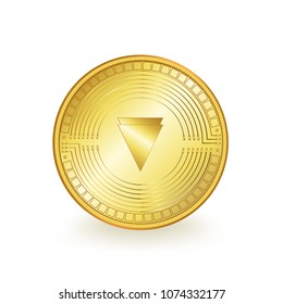 Verge Cryptocurrency Gold Coin Isolated