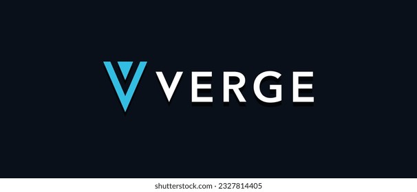 Verge Cryptocurrency XVG Coin, Cryptocurrency logo on isolated background with text.