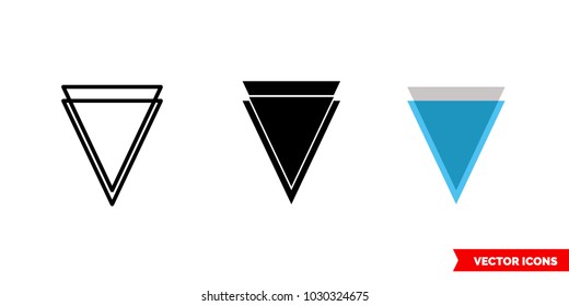 Verge icon of 3 types: color, black and white, outline. Isolated vector sign symbol.