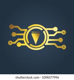 Verge logo. Cryptocurrency concept. Vector.