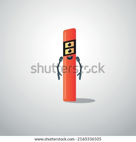 Verge Marker Post Character. Bollard, Milestone Traffic guide. Vector Illustration
