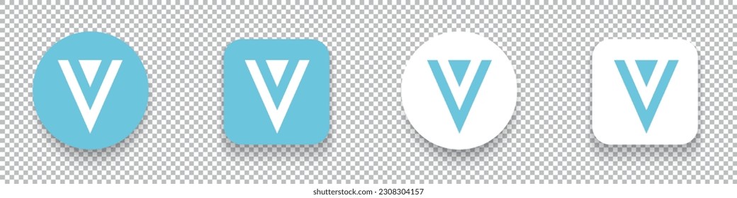 Verge (XVG) crypto currency logo symbol set isolated on transparent background vector