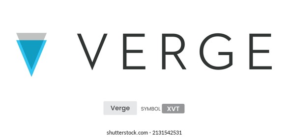 Verge XVT crypto currency symbol logo template. Altcoin vector illustration template. Block chain based futuristic and decentralized virtual payment money concept.