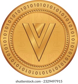 verge-xvg virtual currency logo. vector illustrations. 3d illustrations.