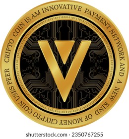 verge-xvg virtual currency logo. vector illustrations. 3d illustrations.