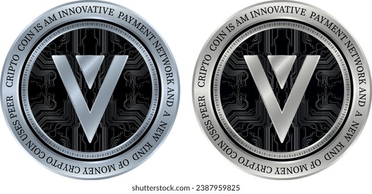 verge-xvg virtual currency logo. vector illustrations. 3d illustrations.