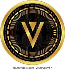 verge-xvg virtual currency logo. vector illustrations. 3d illustrations.