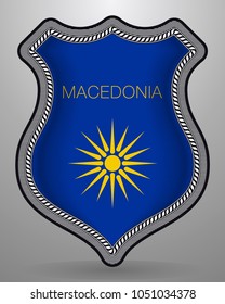 The Vergina Sun. Macedonian Flag Unofficial Version. Vector Badge and Icon