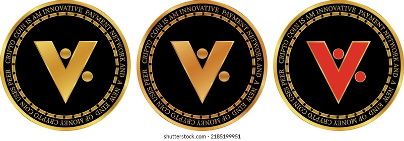 vericoin-vrc vector illustrations. 3d illustration. vector coins.