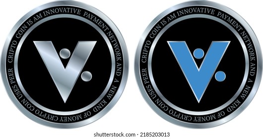 vericoin-vrc vector illustrations. 3d illustration. vector coins.