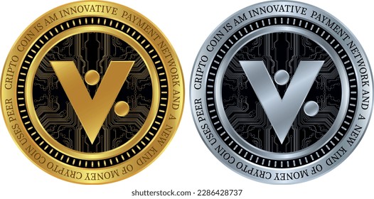 vericoin-vrc vector illustrations. 3d illustration. vector coins.