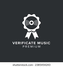 verificación de la ilustración del icono vectorial del logotipo de música