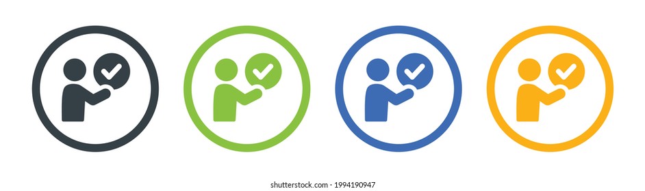 Verification, acceptation, agreement and confirm icon isolated on white.