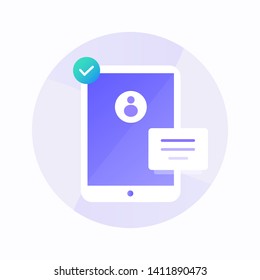 Verification and access accepted flat icon with gradient style perfect for your presentation