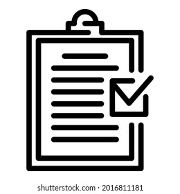 Verification act icon. Outline verification act vector icon for web design isolated on white background