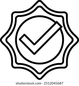 verification approved line icon Design