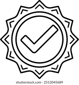 icono de línea de verificación aprobada Diseño