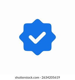 verification badge blue check mark icon sign vector