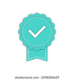 Insignia de verificación con marca de verificación – Icono de certificación, seguridad y Aprobación