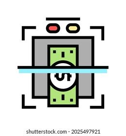 verification of banknotes for authenticity color icon vector. verification of banknotes for authenticity sign. isolated symbol illustration