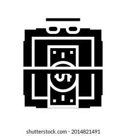 verification of banknotes for authenticity glyph icon vector. verification of banknotes for authenticity sign. isolated contour symbol black illustration
