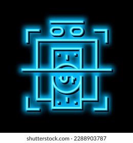 verification of banknotes for authenticity neon light sign vector. verification of banknotes for authenticity illustration
