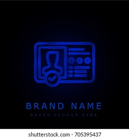 Verification blue chromium metallic logo