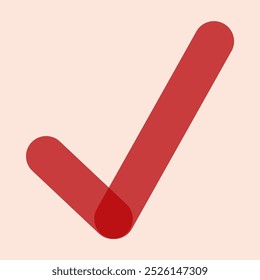 Marca de verificación letra V marrón claro