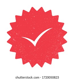 Verification and checklist logo icon vector. Verified icon stamp. Approved icon vector. Guaranteed stamp or verified badge. 