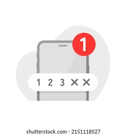 verification code has been send to phone concept illustration flat design vector eps10. modern graphic element for landing page, empty state ui, infographic, icon