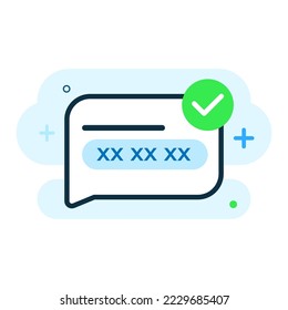 verification code has been send concept illustration flat design vector eps10. modern graphic element for landing page, empty state ui, infographic, icon