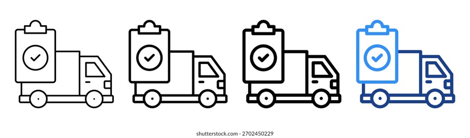 Verification Of Delivery Icon Different Outline Collection Set