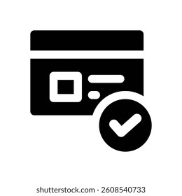 verification glyph icon. Strong and solid vector icon for websites, mobile interfaces, presentations, and visual branding. High quality and easy to edit.