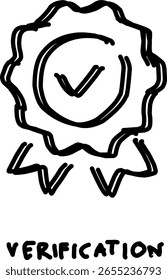 Icono de verificación en estilo doodle
