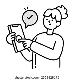 Ícone de verificação no estilo de desenho 

